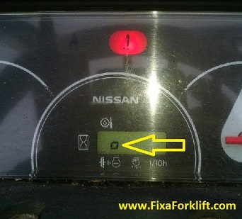 Nissan Hour meter shows an O