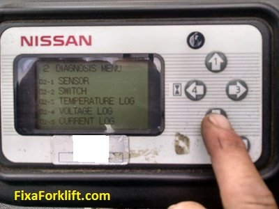 Nissan forklift- List of data parameters that can be viewed.