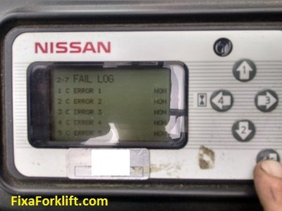 Nissan forklift- List of stored error codes.